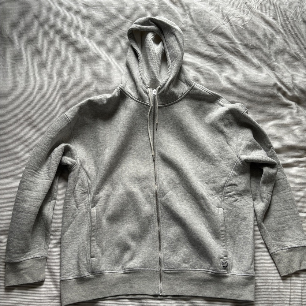 BDG Waffle Lined Zip Up Sweatshirt